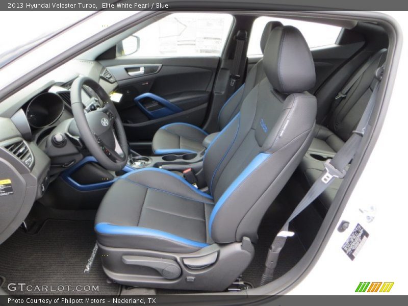 Elite White Pearl / Blue 2013 Hyundai Veloster Turbo