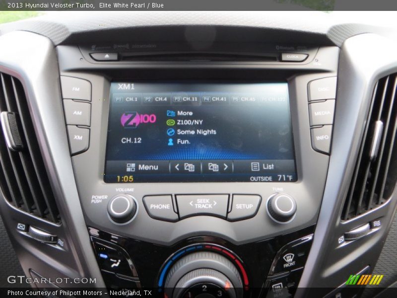 Elite White Pearl / Blue 2013 Hyundai Veloster Turbo