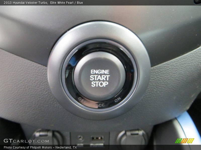 Elite White Pearl / Blue 2013 Hyundai Veloster Turbo