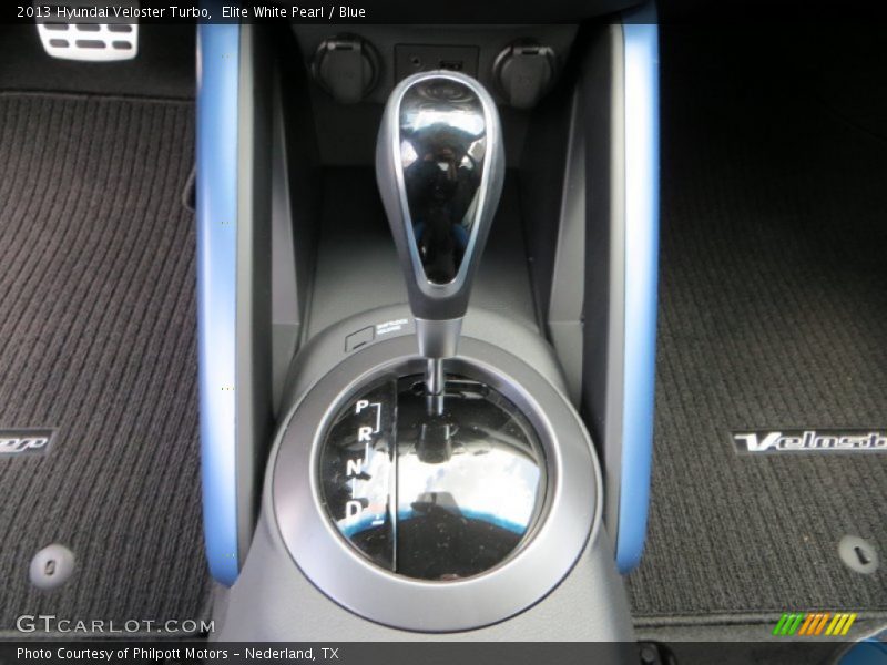 Elite White Pearl / Blue 2013 Hyundai Veloster Turbo