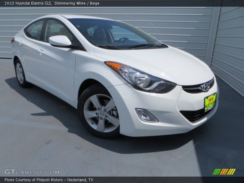 Shimmering White / Beige 2013 Hyundai Elantra GLS