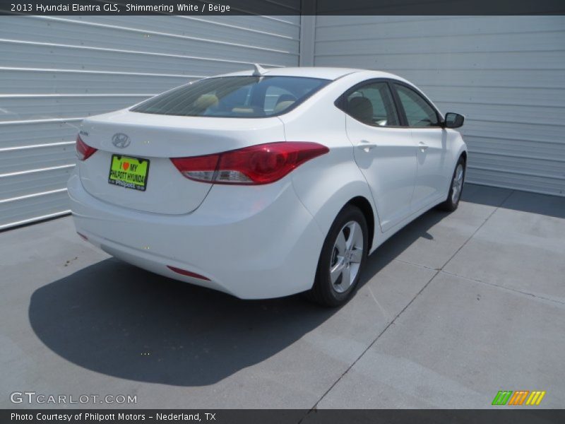 Shimmering White / Beige 2013 Hyundai Elantra GLS