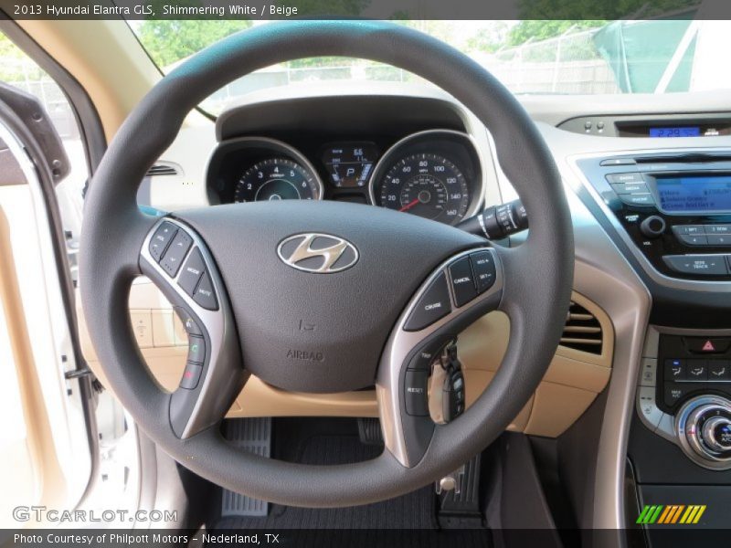 Shimmering White / Beige 2013 Hyundai Elantra GLS