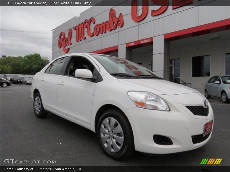 Super White / Dark Gray 2012 Toyota Yaris Sedan