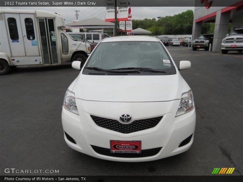 Super White / Dark Gray 2012 Toyota Yaris Sedan