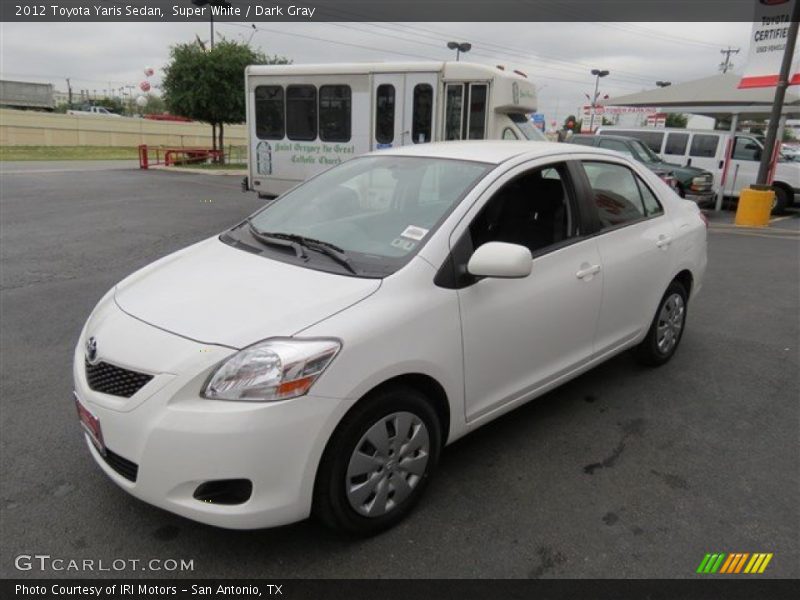 Super White / Dark Gray 2012 Toyota Yaris Sedan
