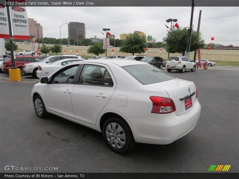 Super White / Dark Gray 2012 Toyota Yaris Sedan