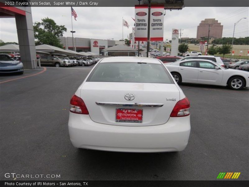 Super White / Dark Gray 2012 Toyota Yaris Sedan