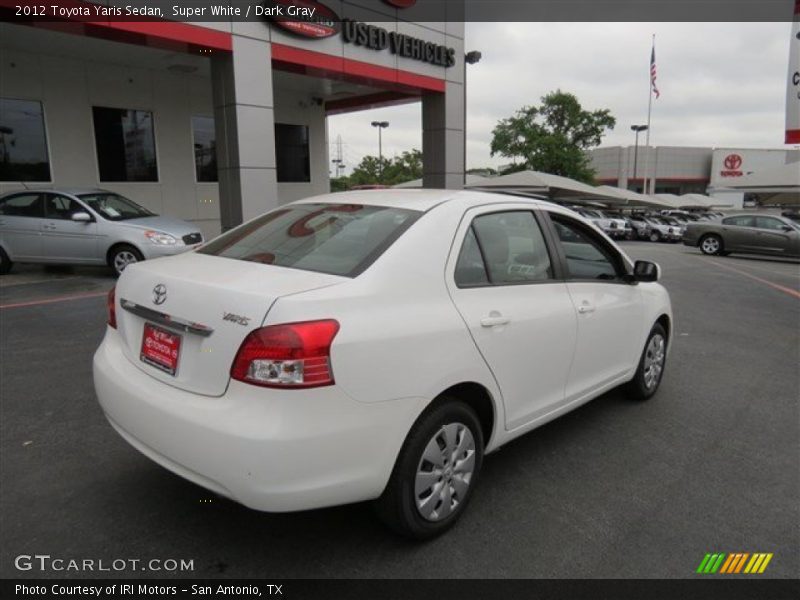 Super White / Dark Gray 2012 Toyota Yaris Sedan