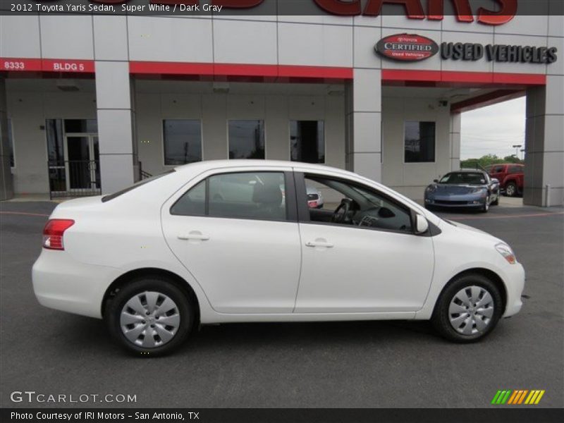 Super White / Dark Gray 2012 Toyota Yaris Sedan