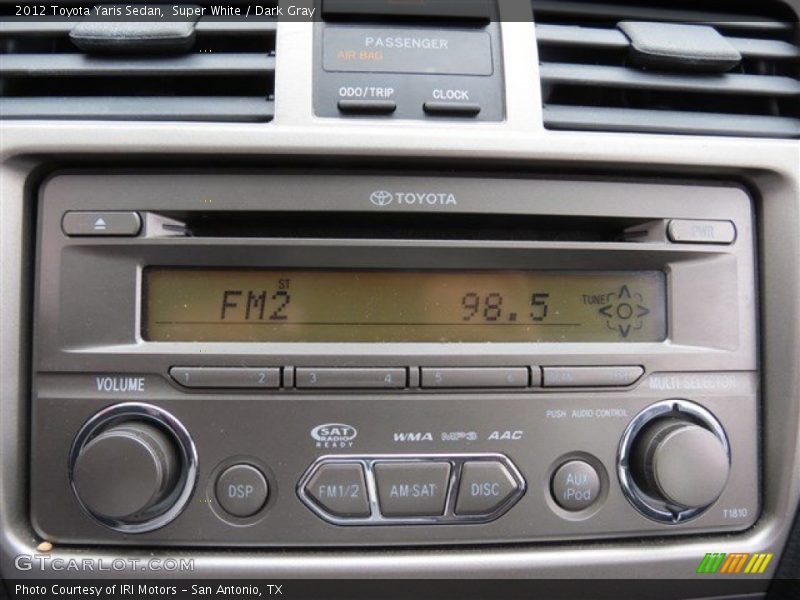 Super White / Dark Gray 2012 Toyota Yaris Sedan