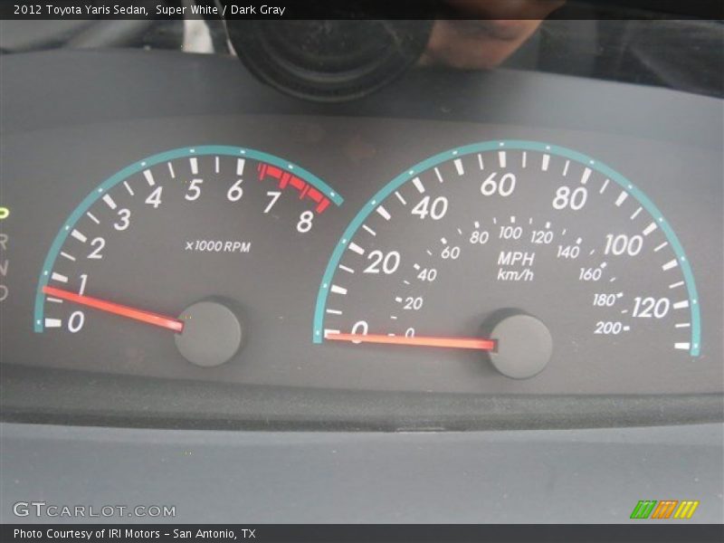 Super White / Dark Gray 2012 Toyota Yaris Sedan