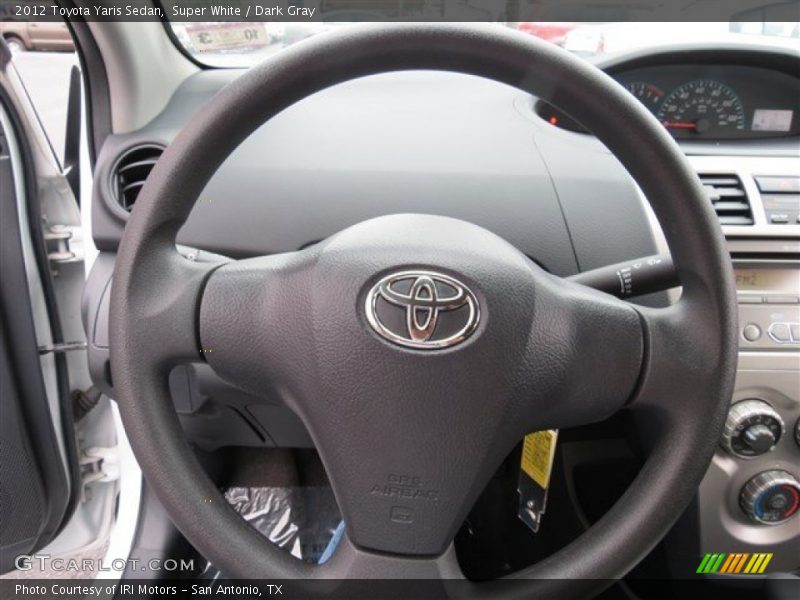 Super White / Dark Gray 2012 Toyota Yaris Sedan