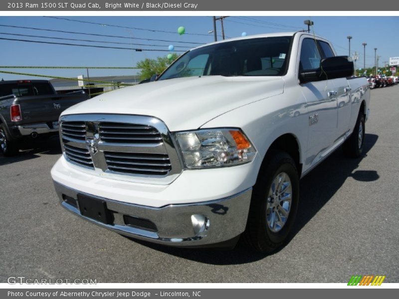 Bright White / Black/Diesel Gray 2013 Ram 1500 SLT Quad Cab