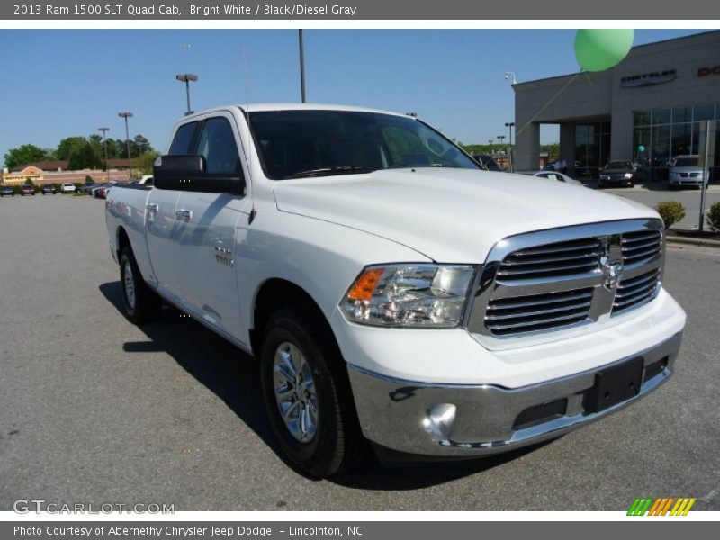 Bright White / Black/Diesel Gray 2013 Ram 1500 SLT Quad Cab