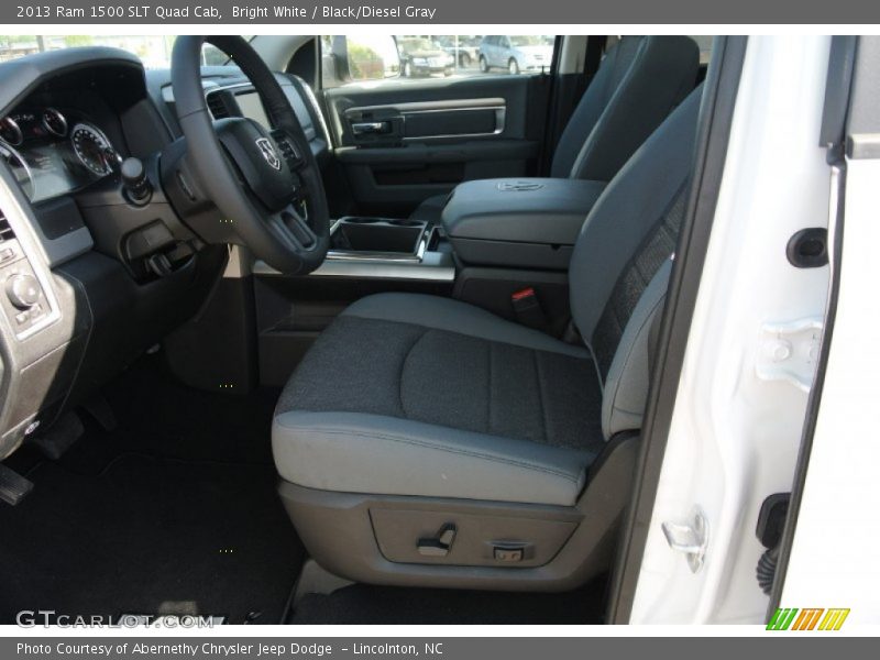 Bright White / Black/Diesel Gray 2013 Ram 1500 SLT Quad Cab