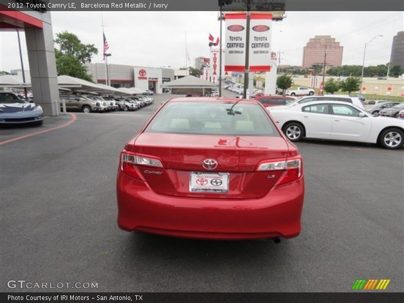 Barcelona Red Metallic / Ivory 2012 Toyota Camry LE