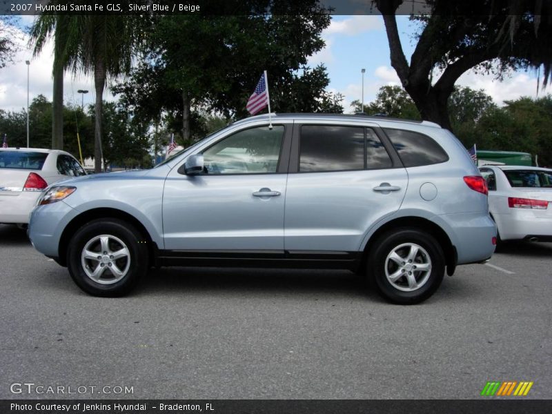 Silver Blue / Beige 2007 Hyundai Santa Fe GLS