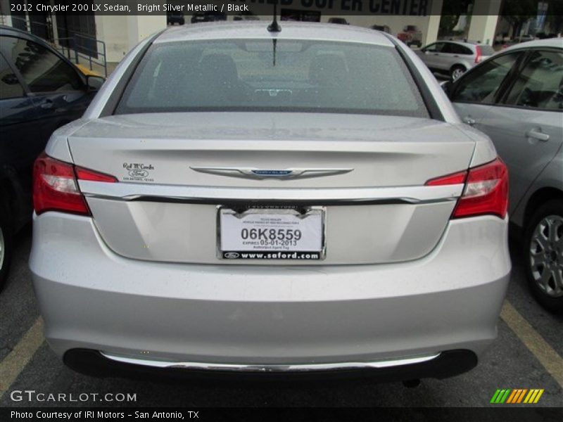 Bright Silver Metallic / Black 2012 Chrysler 200 LX Sedan