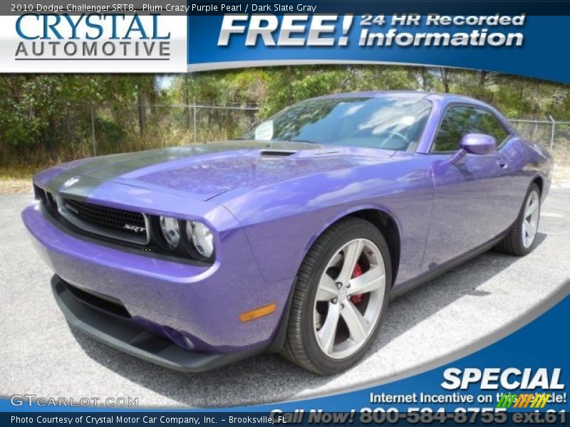 Plum Crazy Purple Pearl / Dark Slate Gray 2010 Dodge Challenger SRT8