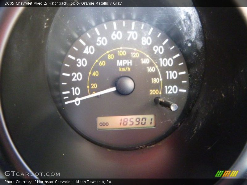 Spicy Orange Metallic / Gray 2005 Chevrolet Aveo LS Hatchback