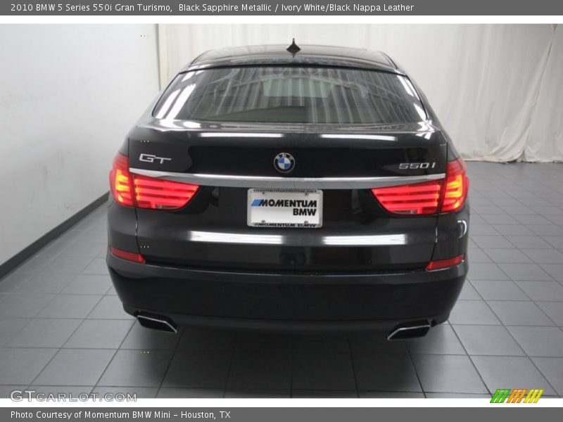 Black Sapphire Metallic / Ivory White/Black Nappa Leather 2010 BMW 5 Series 550i Gran Turismo