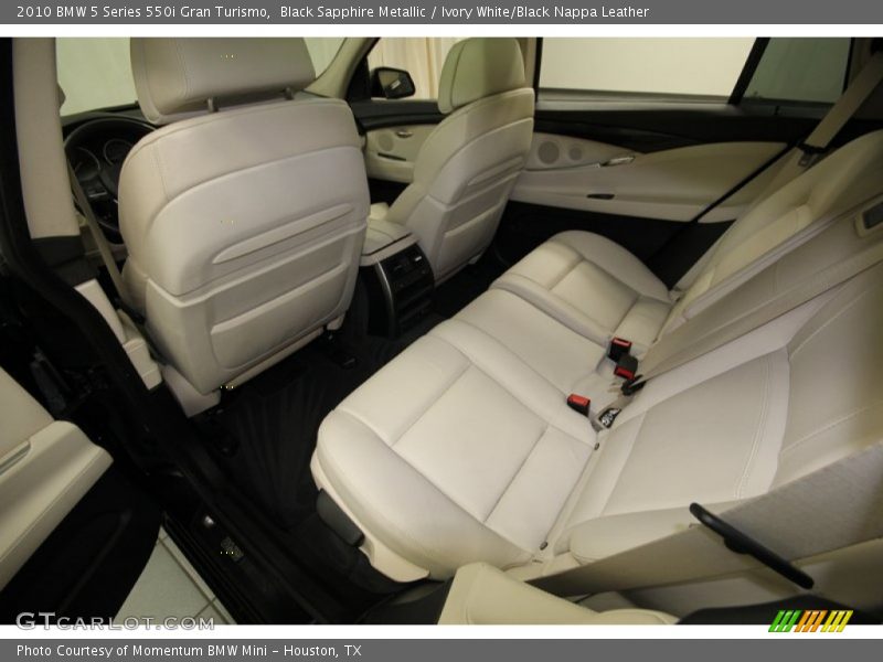 Black Sapphire Metallic / Ivory White/Black Nappa Leather 2010 BMW 5 Series 550i Gran Turismo