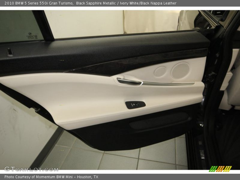 Black Sapphire Metallic / Ivory White/Black Nappa Leather 2010 BMW 5 Series 550i Gran Turismo