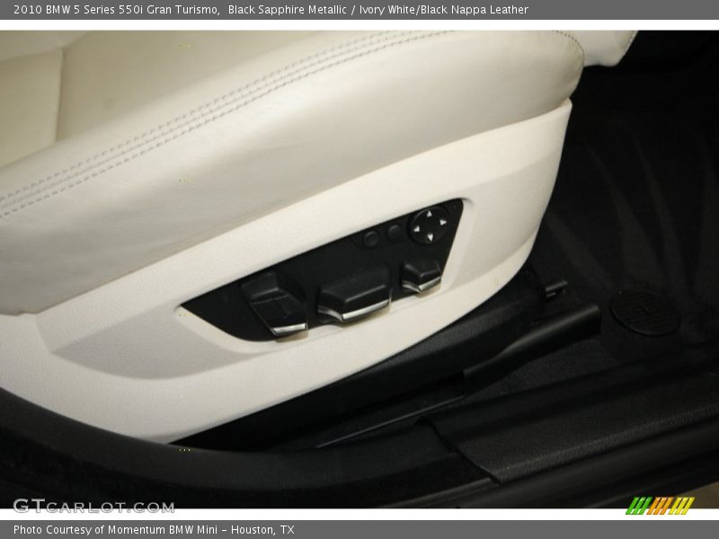 Black Sapphire Metallic / Ivory White/Black Nappa Leather 2010 BMW 5 Series 550i Gran Turismo