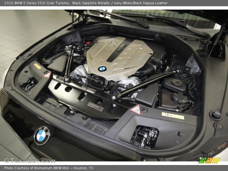 Black Sapphire Metallic / Ivory White/Black Nappa Leather 2010 BMW 5 Series 550i Gran Turismo