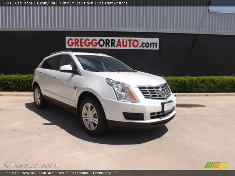 Platinum Ice Tricoat / Shale/Brownstone 2013 Cadillac SRX Luxury FWD
