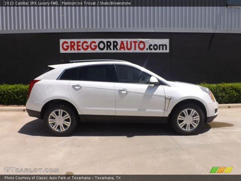 Platinum Ice Tricoat / Shale/Brownstone 2013 Cadillac SRX Luxury FWD