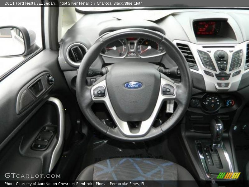 Ingot Silver Metallic / Charcoal Black/Blue Cloth 2011 Ford Fiesta SEL Sedan