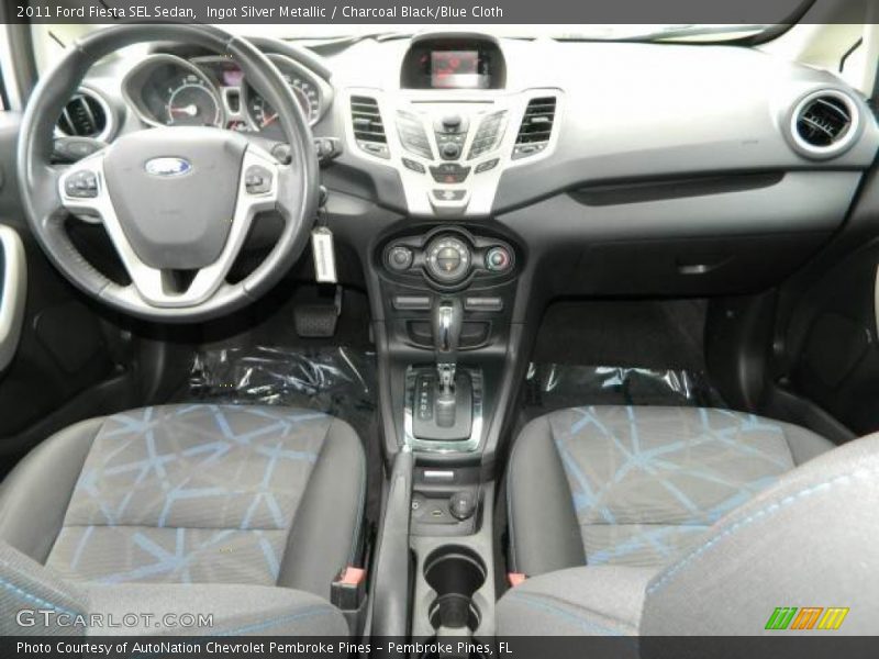Ingot Silver Metallic / Charcoal Black/Blue Cloth 2011 Ford Fiesta SEL Sedan