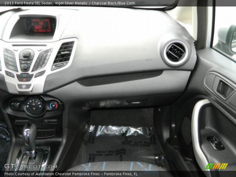 Ingot Silver Metallic / Charcoal Black/Blue Cloth 2011 Ford Fiesta SEL Sedan