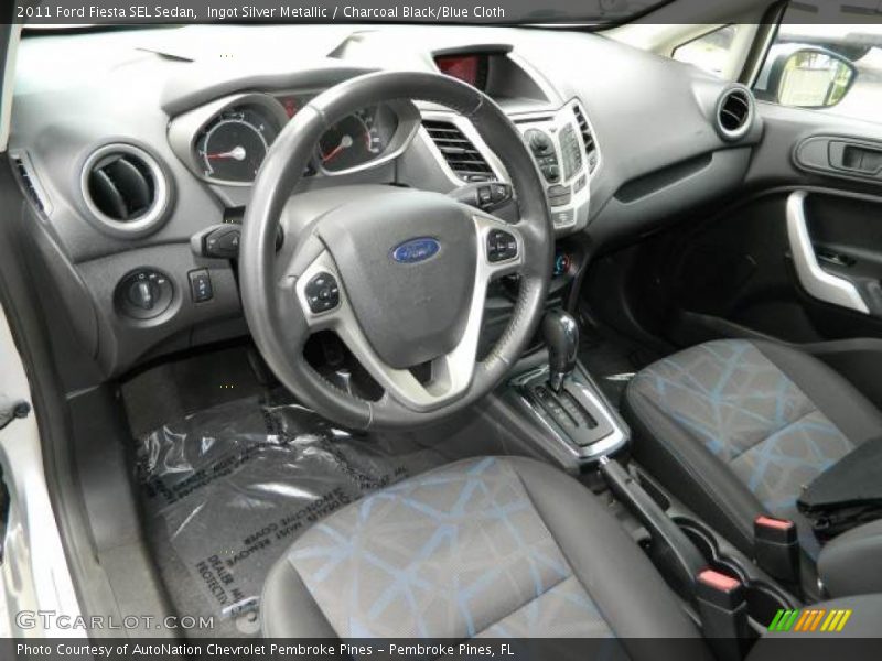 Ingot Silver Metallic / Charcoal Black/Blue Cloth 2011 Ford Fiesta SEL Sedan
