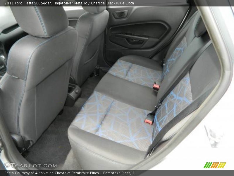 Ingot Silver Metallic / Charcoal Black/Blue Cloth 2011 Ford Fiesta SEL Sedan