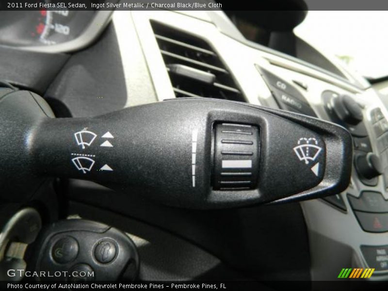 Ingot Silver Metallic / Charcoal Black/Blue Cloth 2011 Ford Fiesta SEL Sedan
