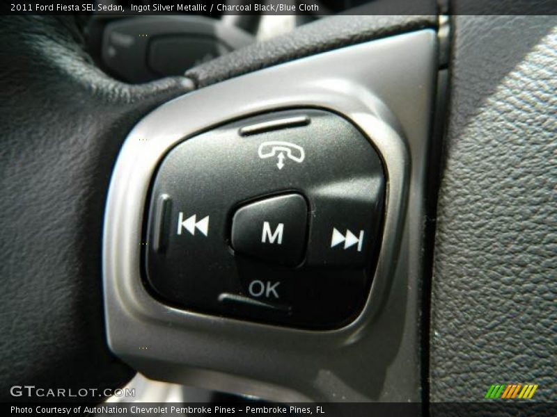 Ingot Silver Metallic / Charcoal Black/Blue Cloth 2011 Ford Fiesta SEL Sedan
