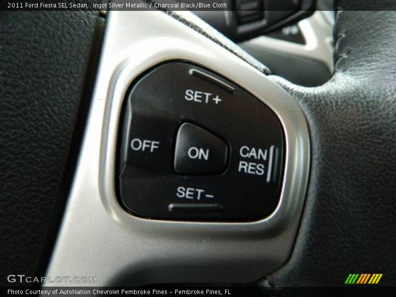 Ingot Silver Metallic / Charcoal Black/Blue Cloth 2011 Ford Fiesta SEL Sedan