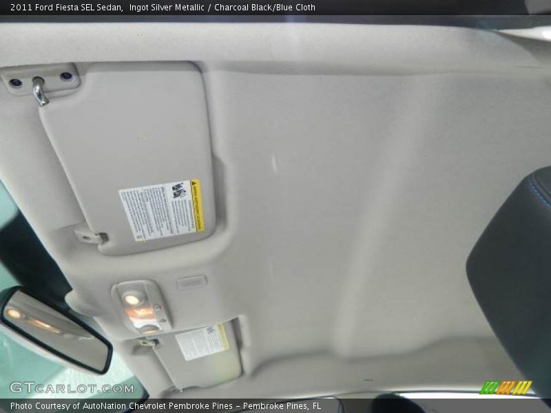 Ingot Silver Metallic / Charcoal Black/Blue Cloth 2011 Ford Fiesta SEL Sedan