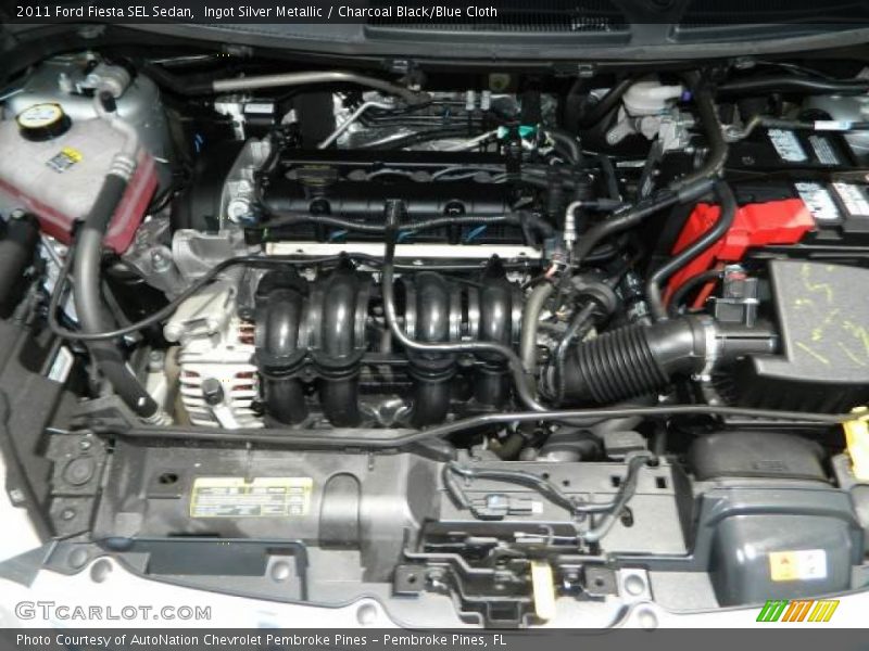 Ingot Silver Metallic / Charcoal Black/Blue Cloth 2011 Ford Fiesta SEL Sedan
