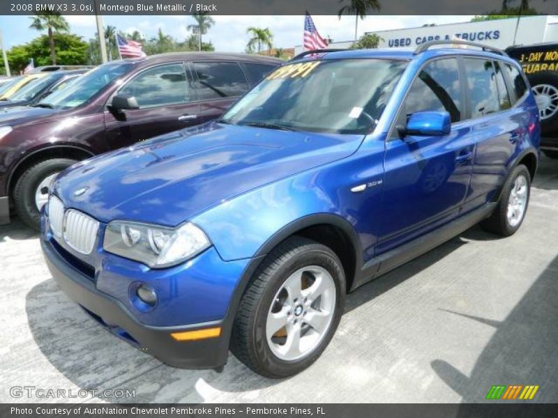 Montego Blue Metallic / Black 2008 BMW X3 3.0si