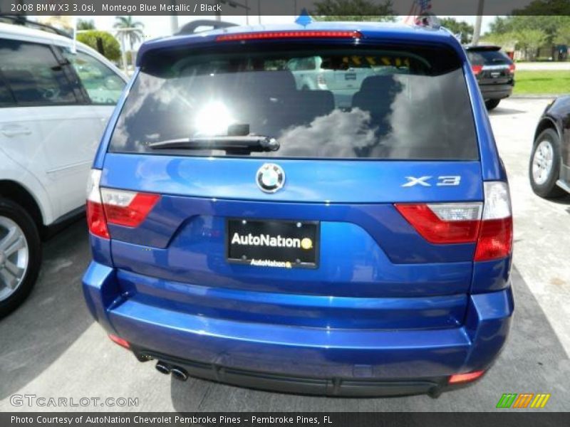 Montego Blue Metallic / Black 2008 BMW X3 3.0si