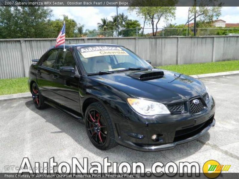 Obsidian Black Pearl / Desert Beige 2007 Subaru Impreza WRX Sedan