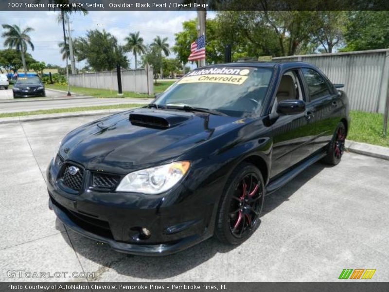 Obsidian Black Pearl / Desert Beige 2007 Subaru Impreza WRX Sedan