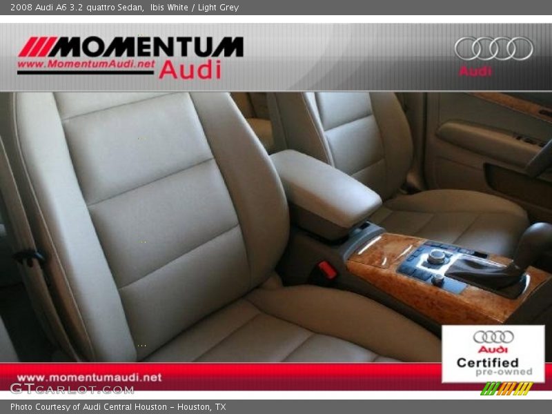 Ibis White / Light Grey 2008 Audi A6 3.2 quattro Sedan