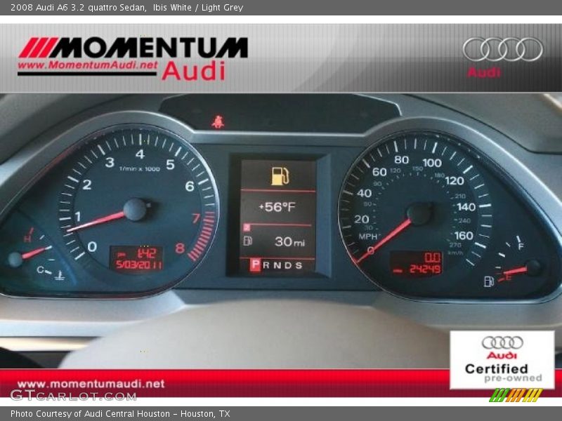 Ibis White / Light Grey 2008 Audi A6 3.2 quattro Sedan