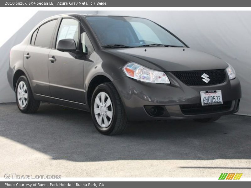 Azure Grey Metallic / Beige 2010 Suzuki SX4 Sedan LE