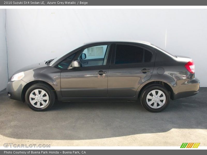 Azure Grey Metallic / Beige 2010 Suzuki SX4 Sedan LE